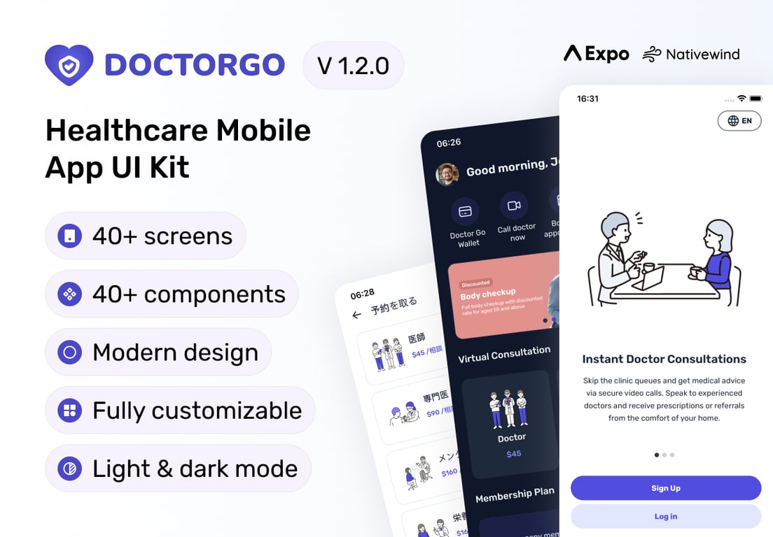 DoctorGo - Healthcare Mobile App UI Kit thumbnail