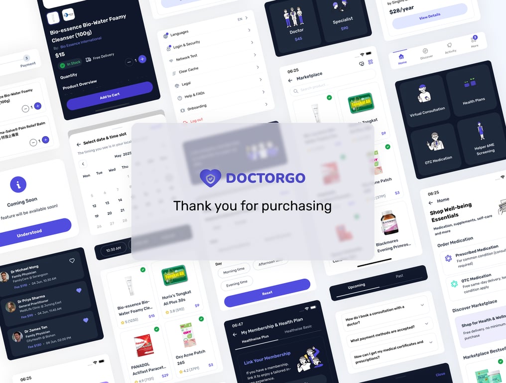 DoctorGo - Healthcare Mobile App UI Kit - Slide 8